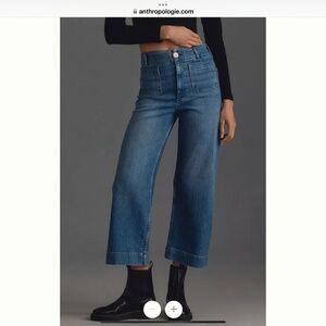 The Colette Cropped High-Rise Wide-Leg Jeans by Maeve